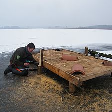 Wohnungsbau für Flussseeschwalben (Foto: Karsten Voigt)